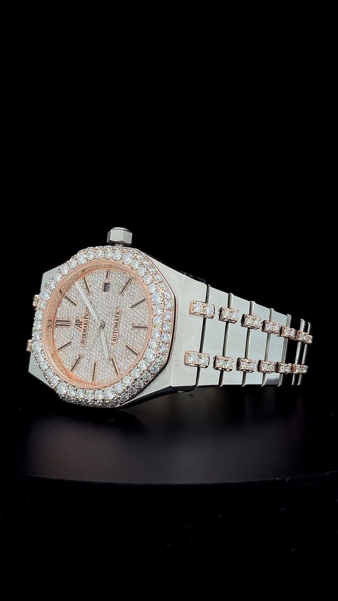 AP Stainless Steel 41mm Automatic Moissanite Watch