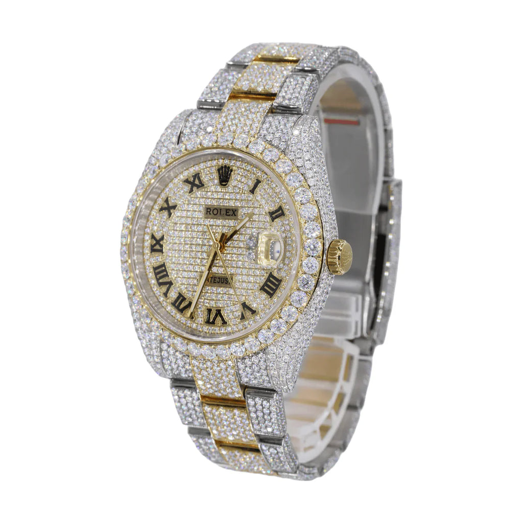 Rolex Stainless Steel 41mm 26 Carat Moissanite Watch