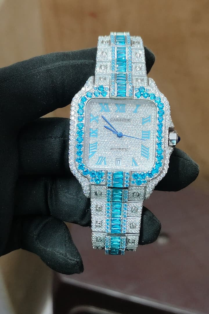 Stainless Steel 41mm 26 Carat Moissanite Watch (Special Order)