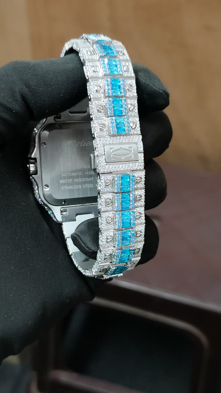 Stainless Steel 41mm 26 Carat Moissanite Watch (Special Order)