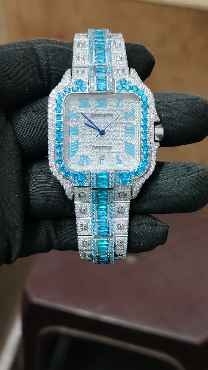 Stainless Steel 41mm 26 Carat Moissanite Watch (Special Order)