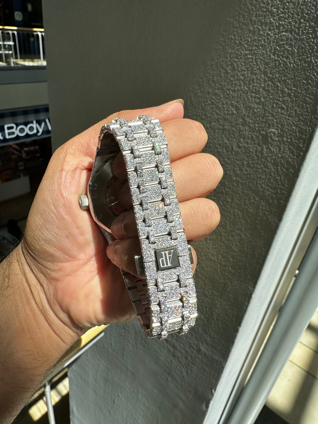 AP Automatic Movement 41mm 26 Carat Moissanite Watch fully bussdown