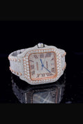 Cartier ETA Swiss Stainless Steel 41mm 26 Carat Moissanite Watch