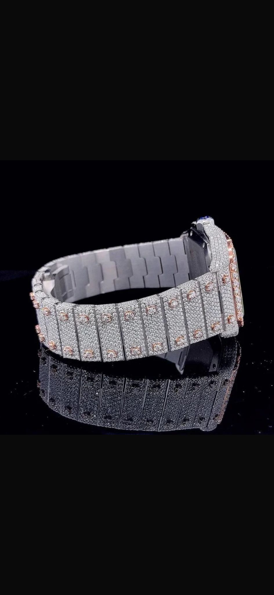 Cartier ETA Swiss Stainless Steel 41mm 26 Carat Moissanite Watch