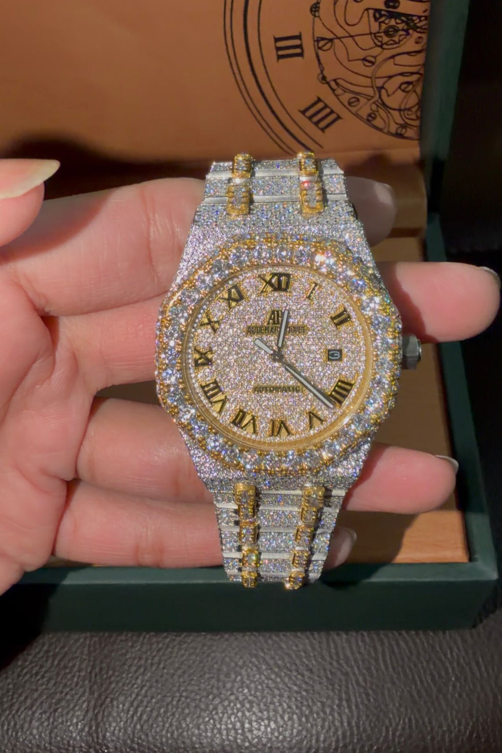 AP Stainless Steel 41mm Automatic Moissanite Watch
