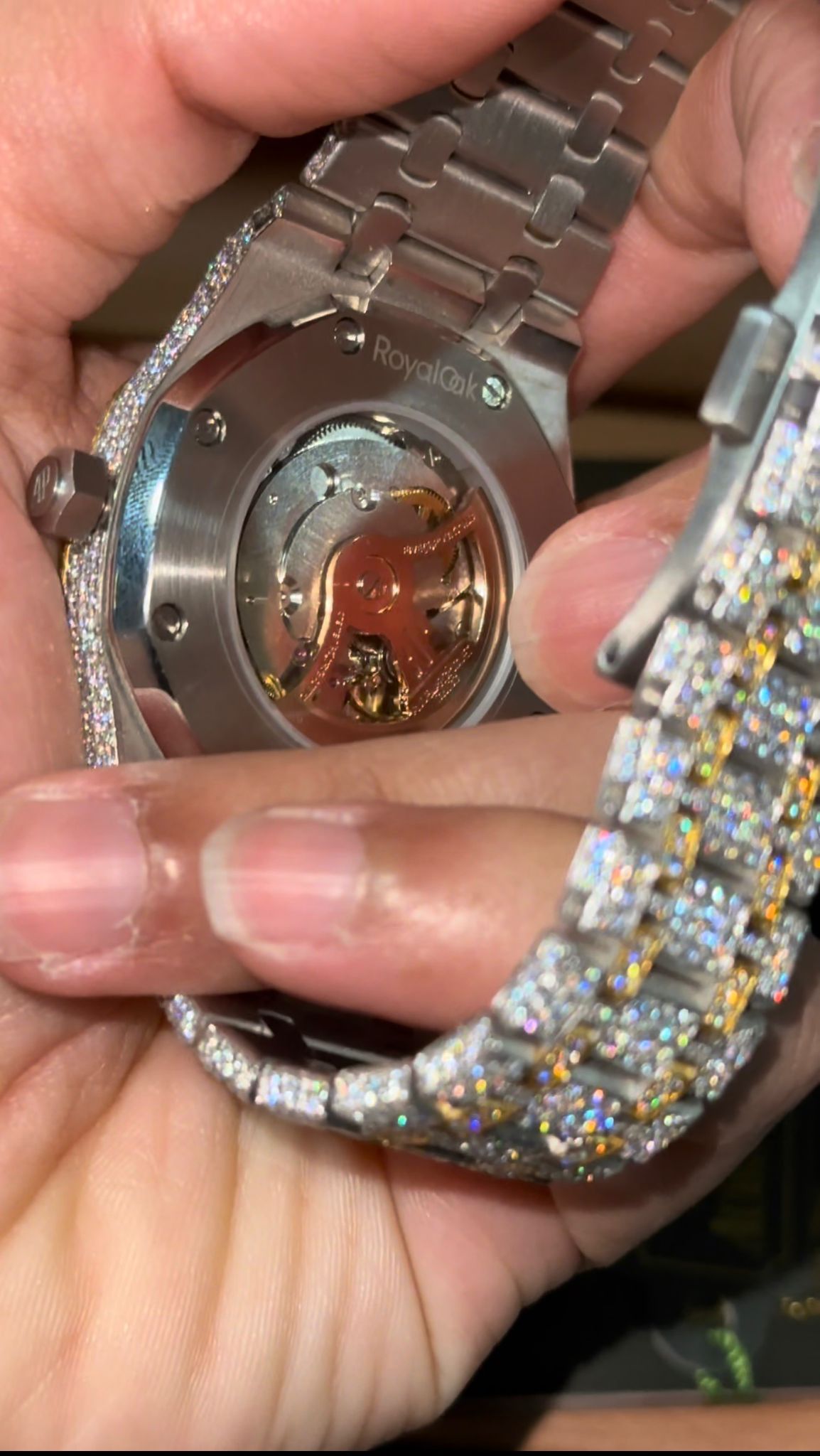 AP Stainless Steel 41mm Automatic Moissanite Watch