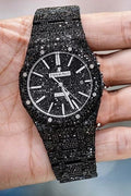 Stainless Steel Automatic Movement 41mm 26 Carat Moissanite Watch fully bussdown