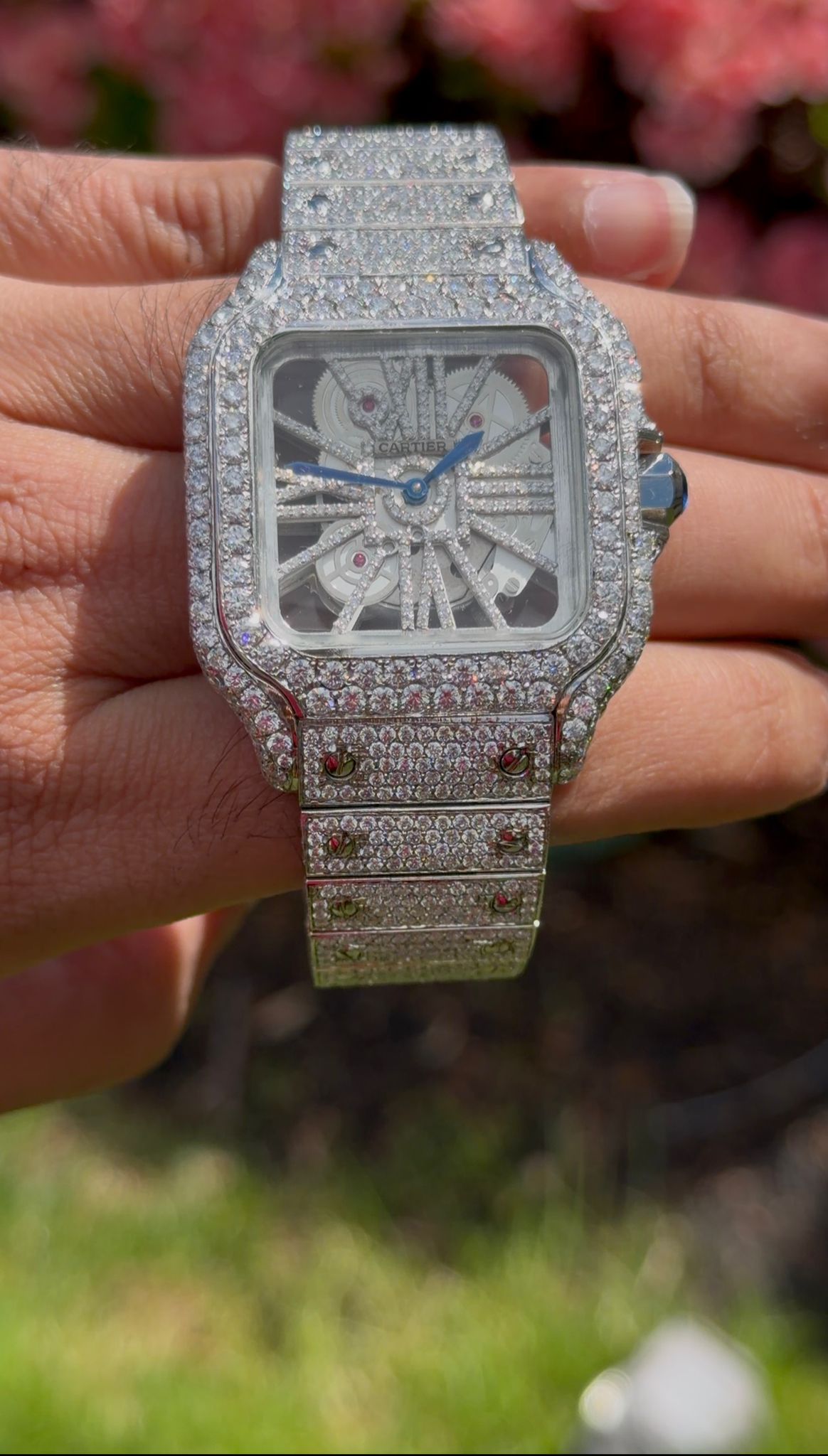 Skeleton Fully Automatic 41mm Moissanite Watch