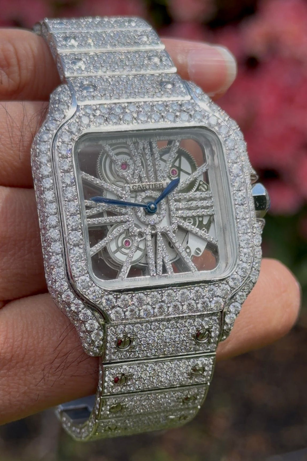 Skeleton Fully Automatic 41mm Moissanite Watch