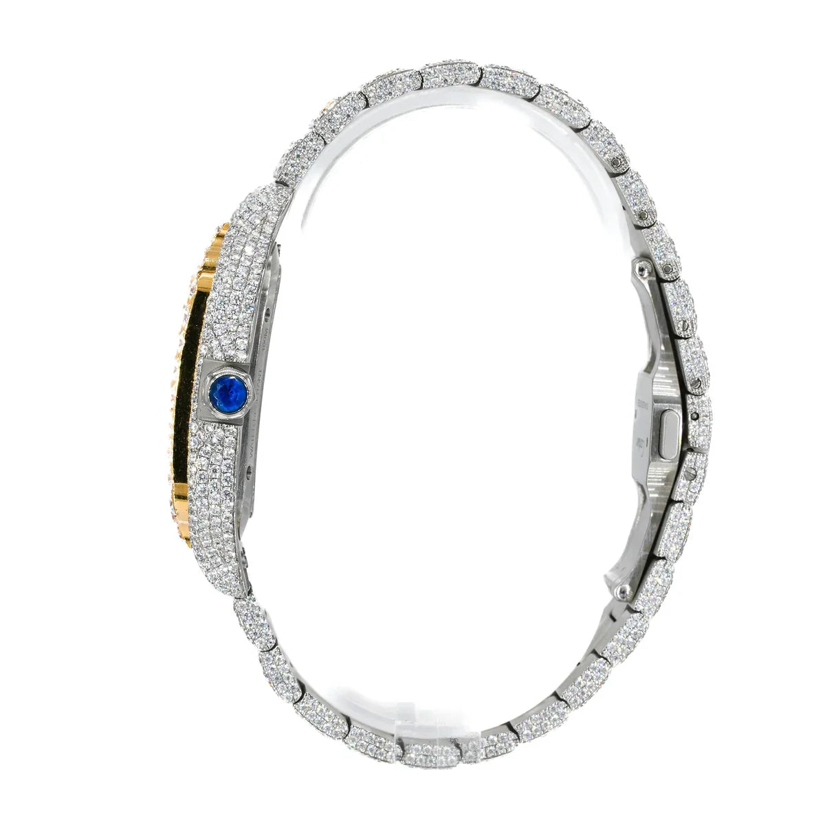 CS SKELETON TWO-TONE | Stainless Steel 41mm Moissanite Watch |20CT